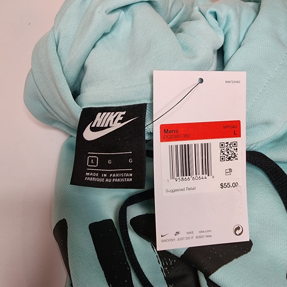 Nike Club Fleece Graphic Printed Pullover Hoodie DQ2349-382 Mens Sz M New - Picture 4 of 4